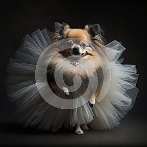 A cute dog dressed up in a tutu image generative AI