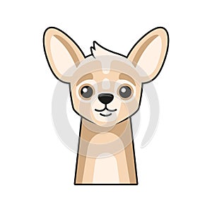 Cute Dog Face Icon. Cartoon Style on White Background Vector