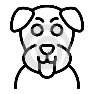 Cute dog face icon outline vector. Training course