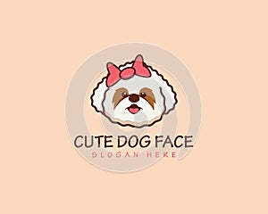 Cute Dog Face Logo Design