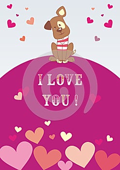 Cute dog, greeting card, design, eps.