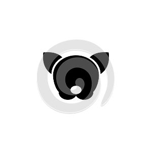 Cute Dog Head, Chihuahua Face. Flat Vector Icon illustration. Simple black symbol on white background. Cute Dog Head, Chihuahua