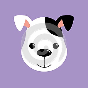 Cute dog illustration. white and black puppy