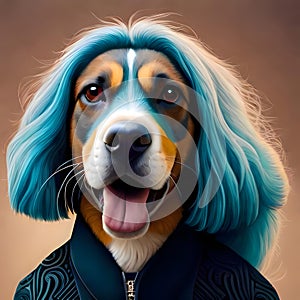 Cute dog looking at the viewer - ai generated image