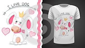 Cute dog, puppy - idea print t-shirt