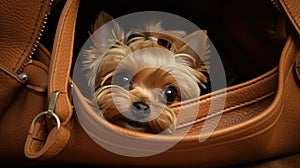 cute dog in a purse