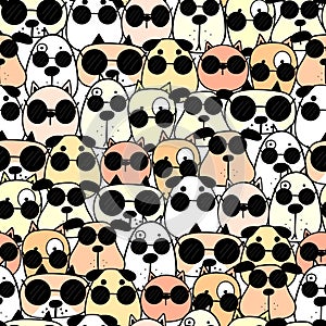 Cute dog seamless pattern background.