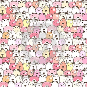 Cute dog seamless pattern background.