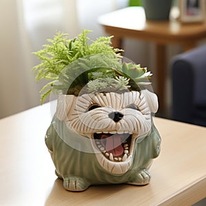 Cute Dog-shaped Planter With Lively Facial Expressions