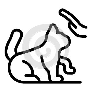 Cute dog training icon outline vector. Course school