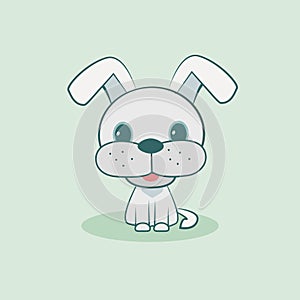 Cute dog vector illustration. Flat design.