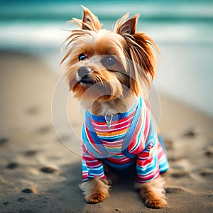 Cute dog wearing a costume - ai generated image