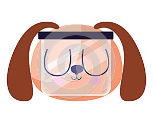 cute doggy with safety mask