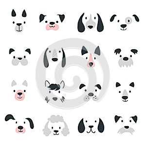 Cute dogs, minimal design, nursery poster for baby room