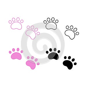 Cute Dogs Paws Collection - Pink, Black