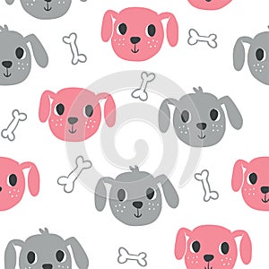 Cute dogs seamless pattern