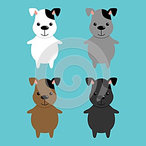 Cute dogs set. vector collection of kawaii puppies