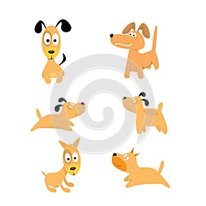 Cute dogs set. vector collection of puppies