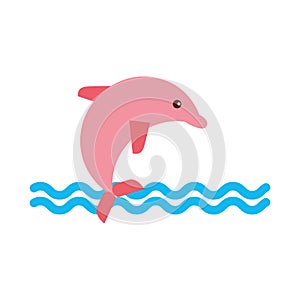 Cute dolphin isolated icon