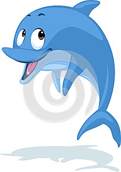 Cute dolphin vector illustration - flat design