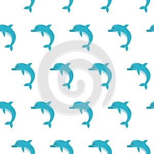 Cute dolphins seamless pattern background, summer print for textile and card design