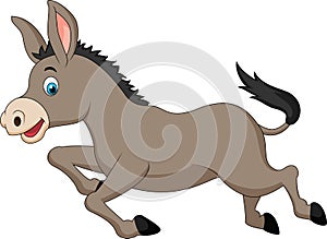 Cute donkey cartoon running