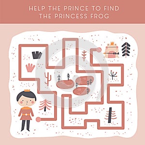 Cute doodle fairy tale maze for kids