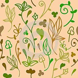 Cute doodle floral seamless pattern