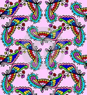 Cute doodle floral seamless pattern