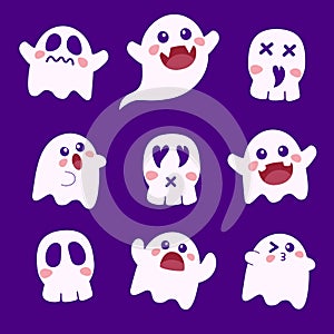 Cute doodle Halloween Ghost elements.