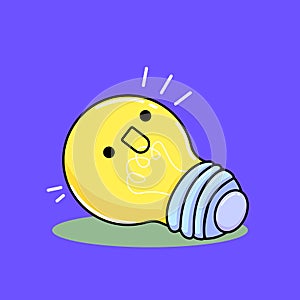 Cute Doodle Light Bulb Vector Character Good For Illustration, Icon, and Any Graphic Resource