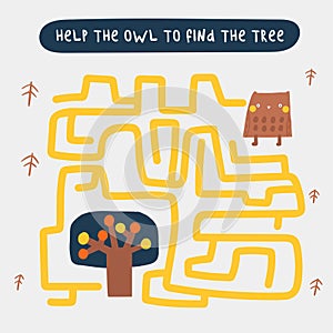 Cute doodle maze with animals