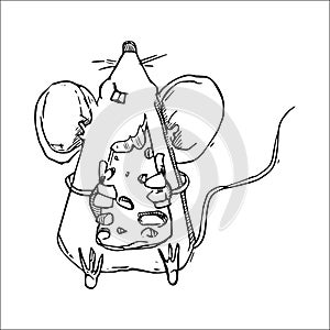 Cute Doodle Mouse vector illustration
