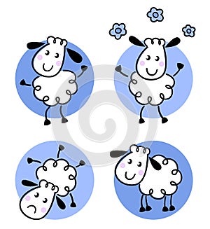 Cute doodle sheep collection