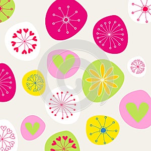 Cute doodle spring background illustration