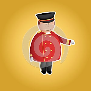 Cute doorman character