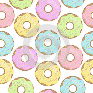Cute doughnut vector seamless pattern