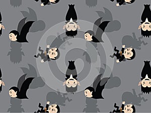 Cute Dracula Cartoon Grey Background Seamless Wallpaper