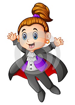 Cute dracula girl cartoon