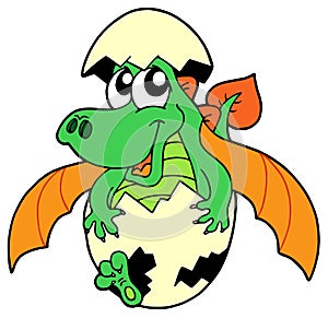 Cute dragon in egg