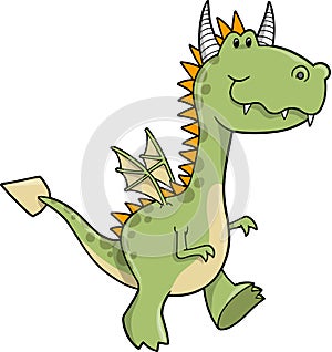 Cute Dragon Vector Illustration