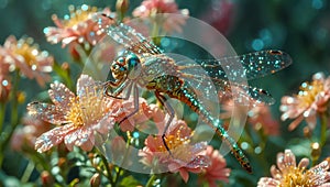 cute dragonfly, design flower fragility imagination beautiful