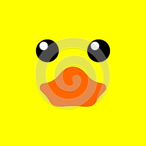 Cute duck face minimalist flat illustration