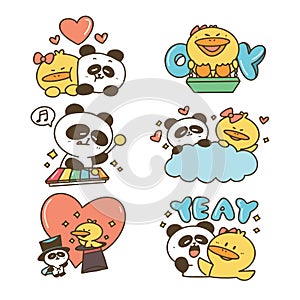 Cute duck and panda kid doodle volume 1