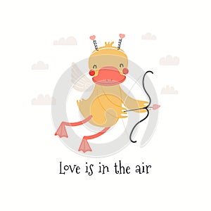 Cute duck Valentine card