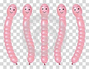 Cute earthworm inflatable balloon set