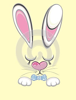 Cute easter bunny. Greeting  Easter card