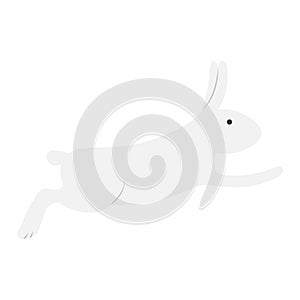 Cute Easter bunny, rabbit, hare jumping cartoon character illustration.