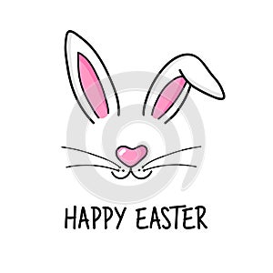 Cute easter bunny vector illustration Happy Easter