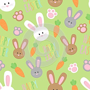 Cute Easter bunny vector seamless pattern